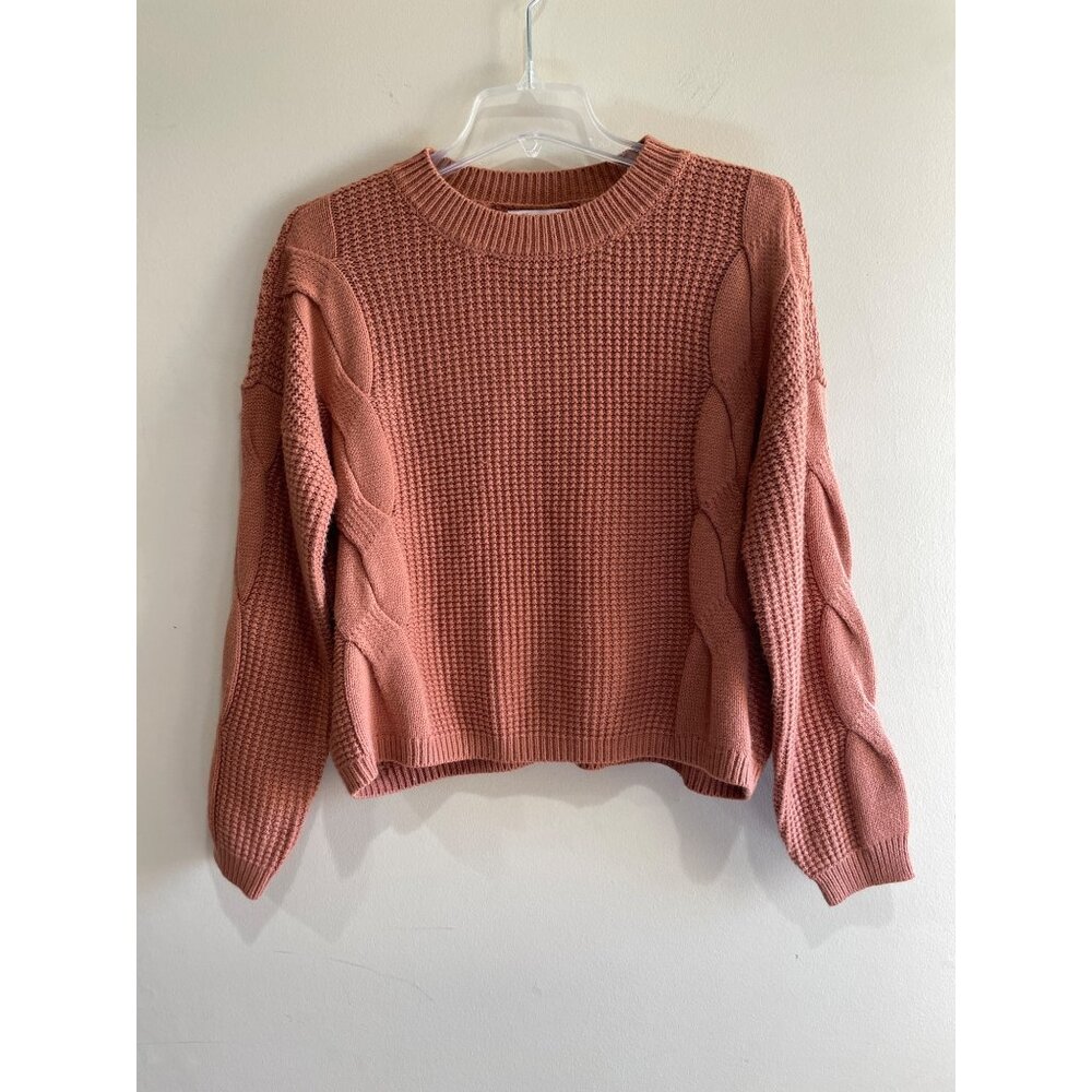 SO goods for life Sweater Womens S Terracotta Cable Knit